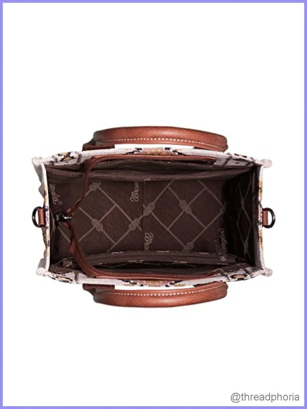 Western Aztec Satchel Tote Bag Cotton Canvas Crossbody Women